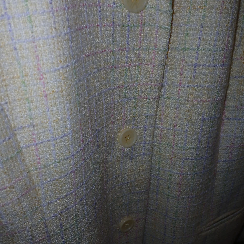 Vintage 80s Yellow Plaid Women's Blazer